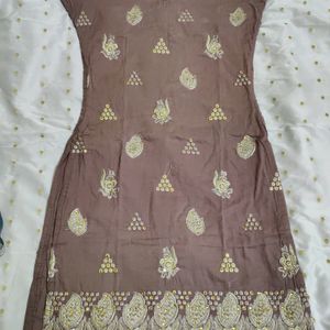 Girl Cotton Embroidery Work Kurta