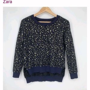 Zara Knit Furry Leopard 🐆 Print Sweter