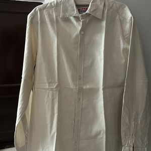 Cream Colored Blackberry Cotton Formal Shirt