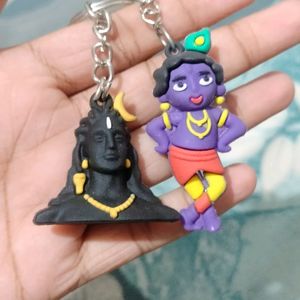 Shiv and Krishna Keychains Combo