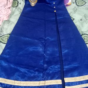 Blue Lehnga Kurti With Dupatta