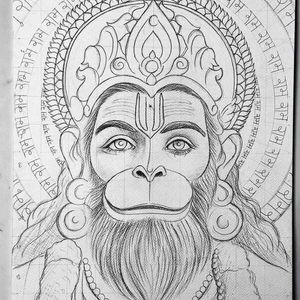 Hanuman Ji Drawing Outline