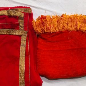 COMBO!! Red Sequence & Orange Dupatta.