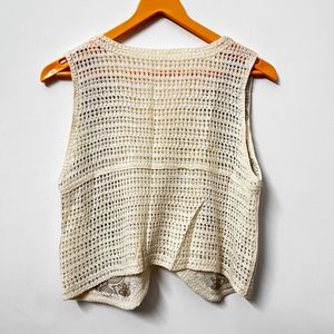 Crochet Beige Vest