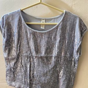 Silver/grey Party Crop Top