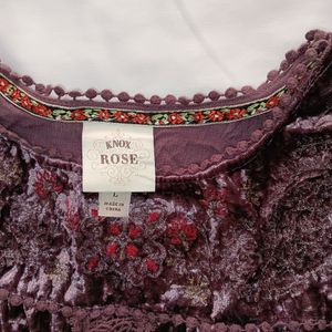 Knox Rose Purple Velvet & Lace Dress