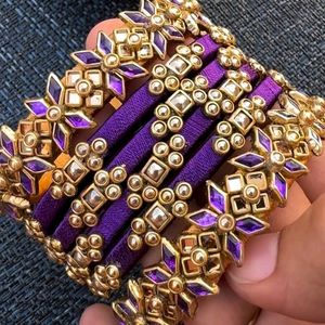 Trending Handcrafted Silk Thread Bangles Set