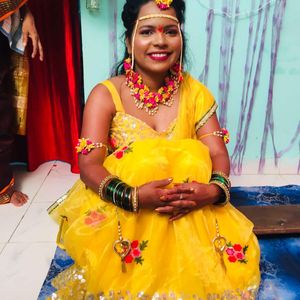 Yellow Lehenga And Blouse With Dupatta