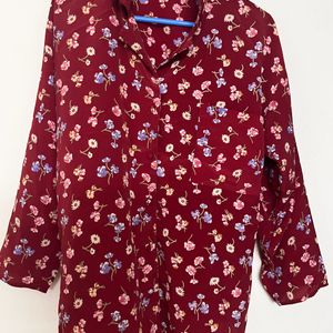 Maroon Floral Shirt