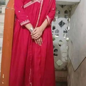 Maroon Kurta Set For Women With Dupatta