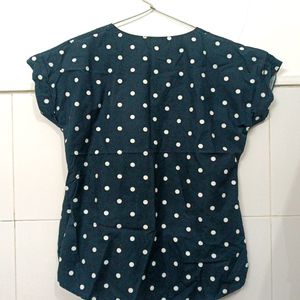 Dark Blue White Dot Top