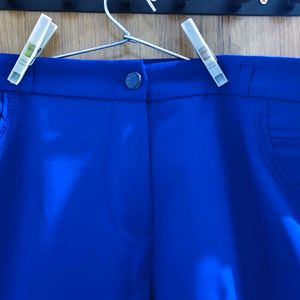 Bright Blue Straight Fit Pants