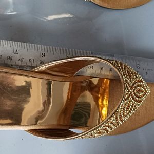 Golden Party Wear Slippers