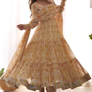 Beautiful Anarkali Gown with Pent & Dupatta