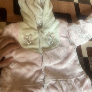 Party Wear Woollen Huddiee Suit For Baby Girl