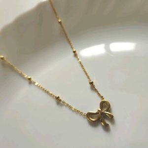 Korean Anti-tarnish Pretty Bow Neckchain