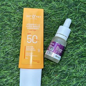 combo of sunscreen and serum