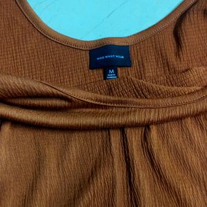 brown Crop Fancy Top