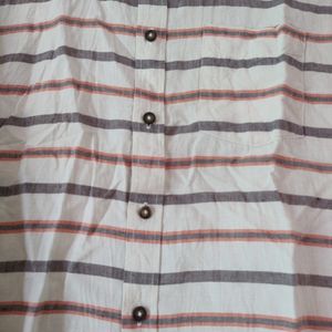 Cotton Blend Shirt For Men, Cream