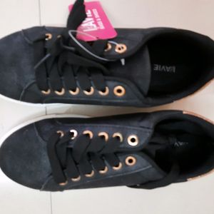 Lavie Black Golden Formal Shoes