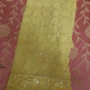 Unstitched Yellow Salwar Suit Piece