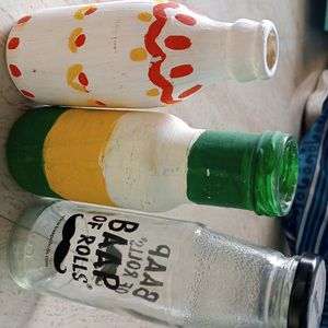 3 Beautiful Decorate Glass Bottle