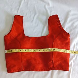 Sleeveless Designer Red Blouse