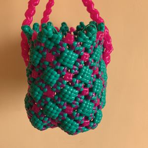 Pink With Green Small Basket