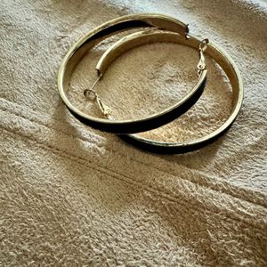 H&M Black Gold Hoop Earrings