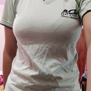 Mint Green Active Wear Stretchable T-shirt