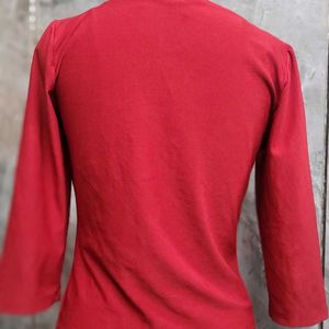 Red Long Sleeve Top