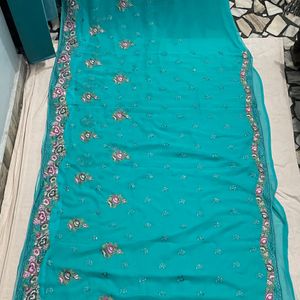 Embroidered Georgette Saree