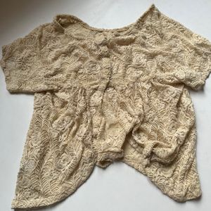 Lace Beige Thrifted Top