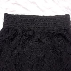 Black Lace Detail Mini Skirt