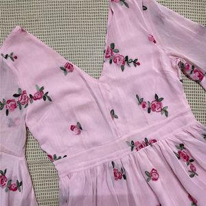 Pink Embroidered Dress