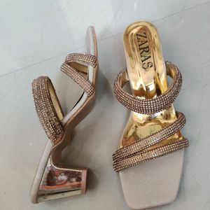 Zaras golden dimond Heels