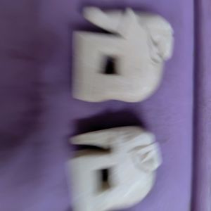 Cute Marble White Elephants Set Of 5