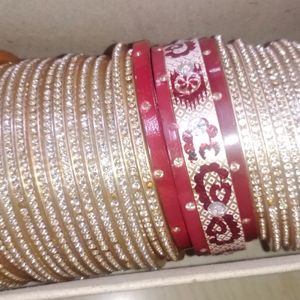 New Bridal Bangles With Pair Of Stone Bangle