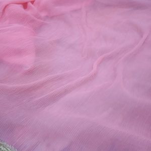 New Pretty Pink Stylish Saree With Blouse