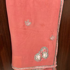 Pink Saree With Blouse