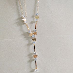 Women's Golden And Diamond Neck Piece