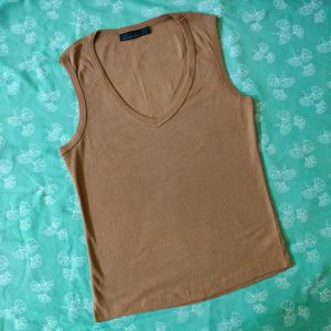 Sleeveless T Shirt For Women Brown