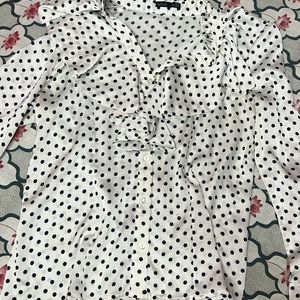 Flounce Polka Dot Top