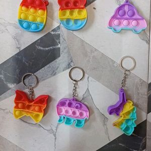 Pack Of 6 Pop It Keychains