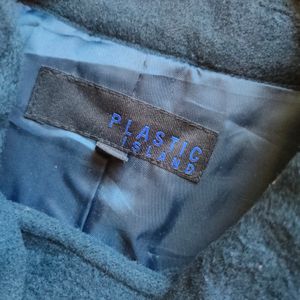 Plastic Island Blue Double Breaste Overcoat