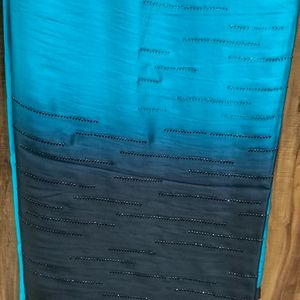 Blue And Black Colour Party Wear Saree