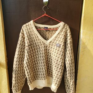 Beige V Neck Sweater