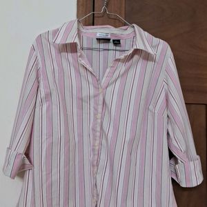 Pink And White Striped Shirt