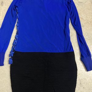 Royal Blue-Black Bodycon Dress New