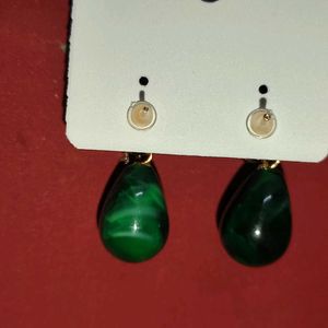 Green Drop Earrings 💚